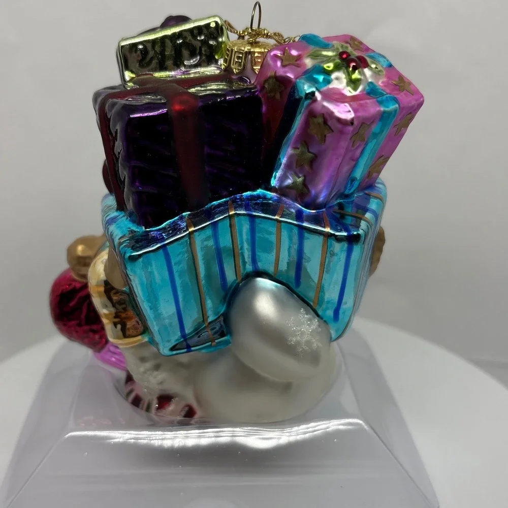 Fitz and Floyd Classics Glass Snowman Gifts Ornament Figurine Christmas‎ New